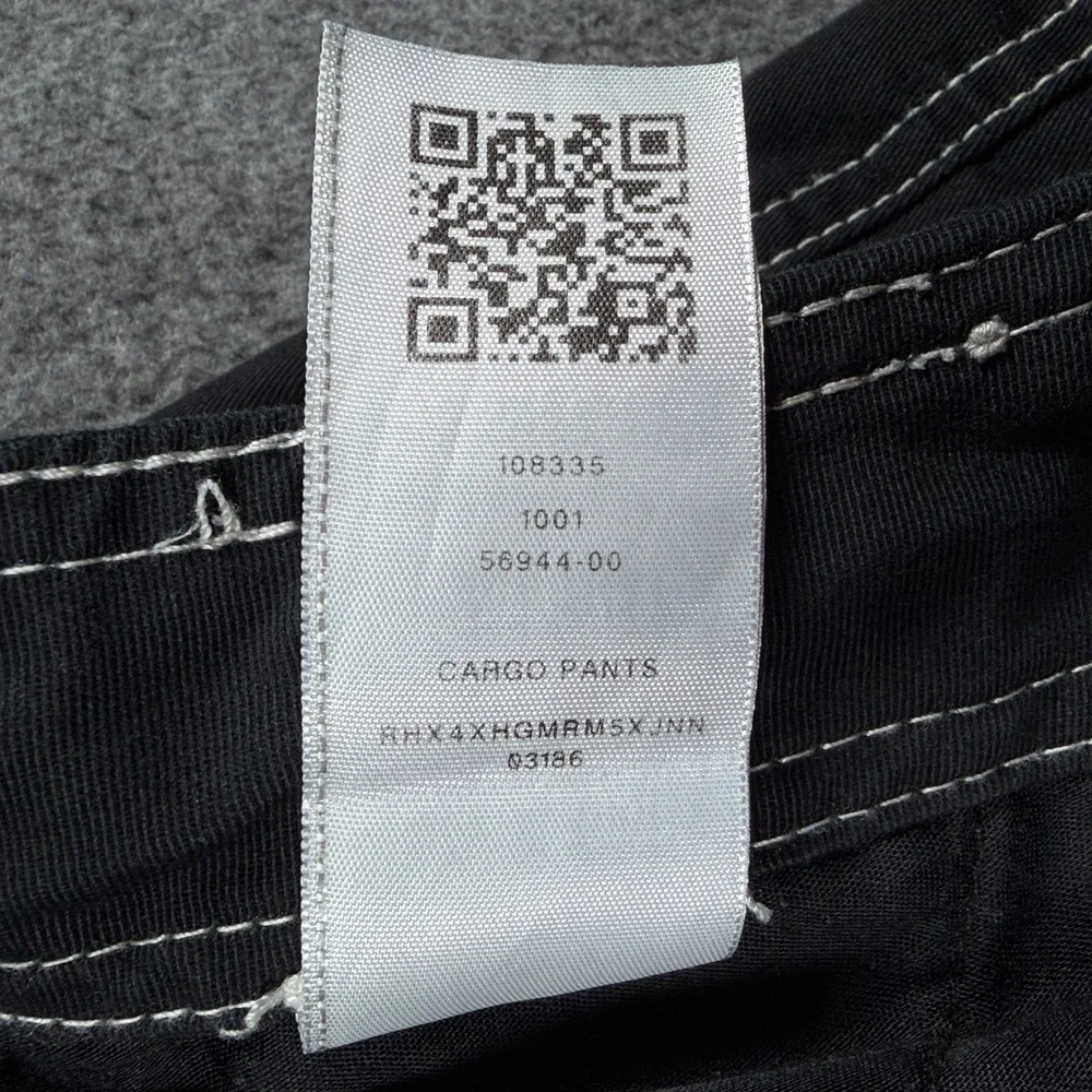 True Religion Cargo Pants Mens 34x31 Jet Black Relaxed Fit Performance Stretch
